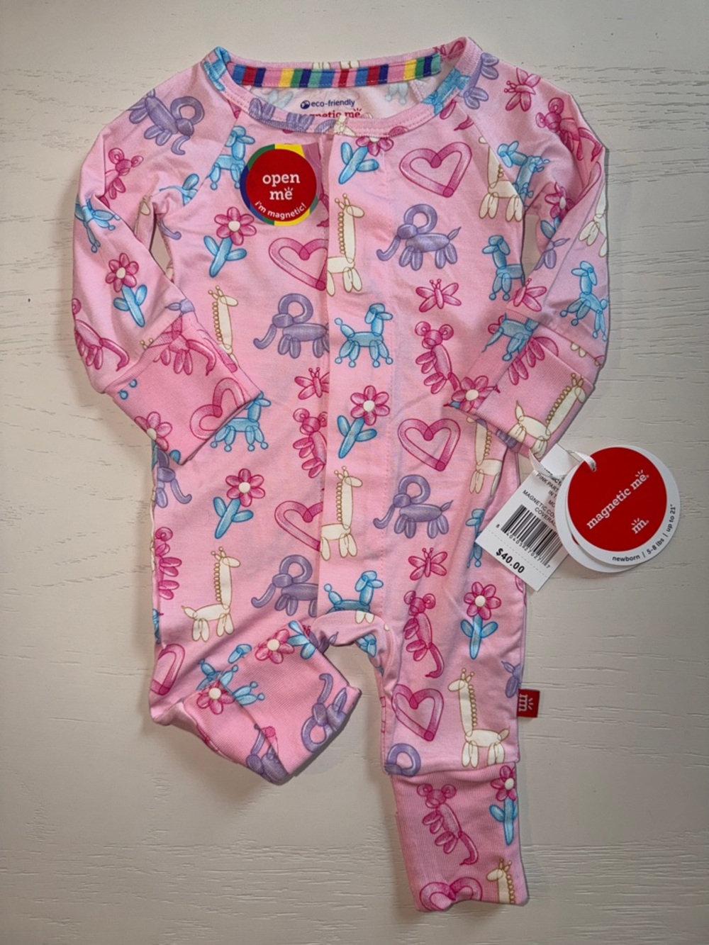 Magnetic Me Party Animals Convertible Coverall Newborn 0-3 6-9 months